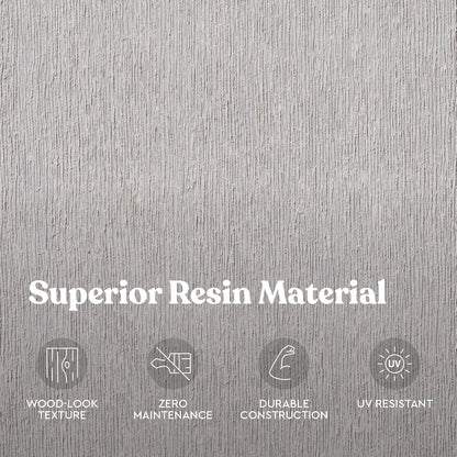 Keter Rockford Resin 38 Gallon Outdoor Kitchen Trash Can with Lid and Drip Tray for Easy Cleaning-Perfect for Patio Dining, Grey