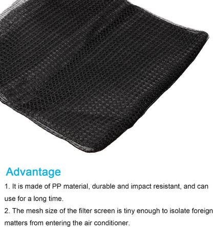 PATIKIL 47.2" x 23.6" Air Conditioner Air Filter Material, Plastic Dustproof Filtering Mesh Screen Replacement for Air Conditioning, Black