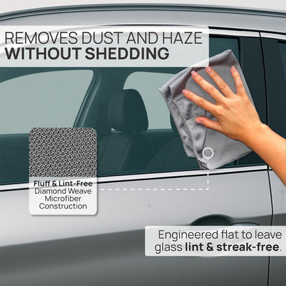 Claro Glass Towels Car Detailing 8-Pack – Streak Free Windshield Cleaner Cloth | Auto Glass Cleaner for Car Windows, Mirrors & Screens | Microfiber Car Cleaning Cloth for Detailing & Interior Use