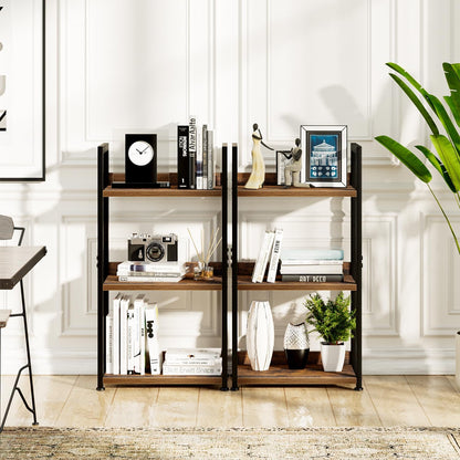 NUMENN Narrow Bookshelf, 3 Tier Bookshelves, Home Office Bookcase Shelf Storage Organizer, Free Standing Storage Shelving Unit for Bedroom, Living Room and Home Office, Vintage