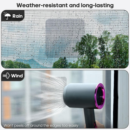 14 Sheets Window Screen Patches Repair Kit, Grey/Black 3 Sizes Window Screen Repair Kit for Mesh Screen Door, Strong Adhesive Fiberglass Quick Screen Repair Tape