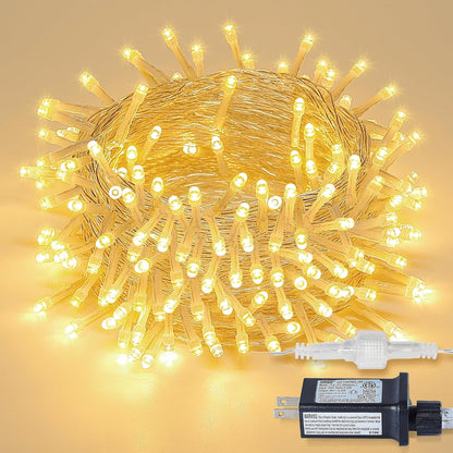String Lights Indoor Bedroom, 100 LED 33FT Fairy String Lights Outdoor Waterproof, 8 Modes Connectable Twinkle Christmas Light Plug in for Classroom Dorm Patio Tree Garden Decor(Warm White)