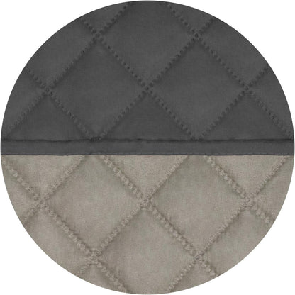PureFit Reversible Quilted Sofa Cover, Water Resistant Slipcover Furniture Protector, Washable Couch Cover with Non Slip Foam and Elastic Straps for Kids, Pets (X Large, Dark Gray/Beige)