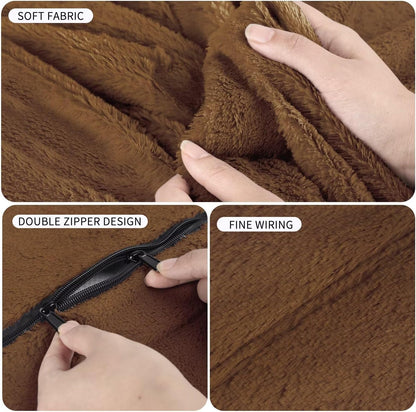 Bean Bag Chair for Adults 6FT,Soft Removable Cover for Teens/Girls Bedroom,Fluffy Giant Round Floor Beanbag Lounger Chairs (No Filler,Deep Coffee)