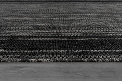 Beverly Rug Outdoor Rug 8x10 Modern Bordered Area Rugs for Indoor and Outdoor Patio Deck Porch Garden Waterproof Weather Sun Resistant Washable Outside Carpet (8 x 10 Black)