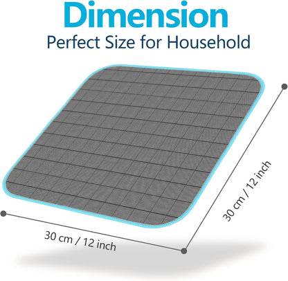 Airlab Carbon Microfiber Towels for Car Glass Window Polishing Cleaning Cloth Auto Detailing Lint Free Streak Free Drying Car Wash Towel, Pack of 3, 12" x 12", Grey-Blue