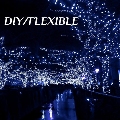 2-Pack 200 LED Solar String Lights for Outside,Solar Fairy Lights for Outside Waterproof,Solar String Lights Outdoor with 8 Modes for Christmas Tree,Balcony, Party,Wedding Decorations(Cold White)