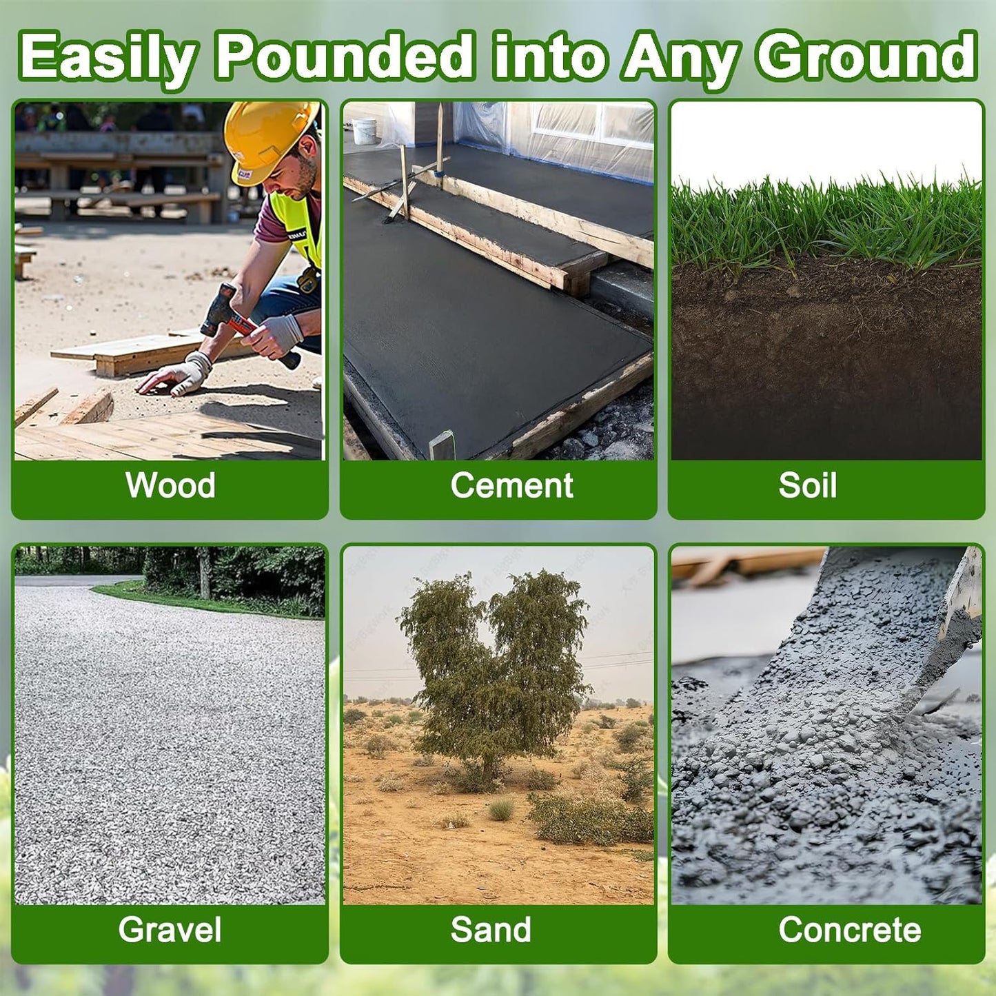 VVOKGO Rebar Stakes 16 Inches J Hook Heavy Duty Chain Link Fence Stakes, 16 Pcs Metal Long Tent Spikes Ground Anchors for Wire Fencing, Dogs Digging, Camping Tents, Swings, Greenhouse, Black