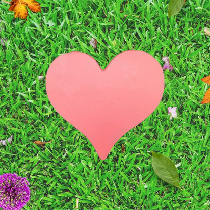 Comfy Hour Rustic Style Collection Cast Iron Garden Stepping Stone - Heart, Pink