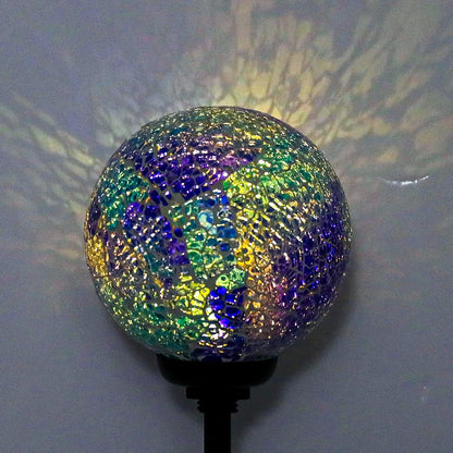 VCUTEKA Solar Lights Outdoor Decorative - Mosaic Solar Garden Stakes Light Waterproof LED Light for Landscape Lawn Patio Yard Decoration, Blue, 1 Pack