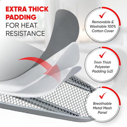 Ironing Board Full Size 54" L x 13" W, Foldable & Adjustable Height Iron Board with Heat-Resistant Cover and Iron Rest, Sturdy & Space-Saving Ironing Table for Home