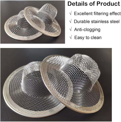 20Pcs Bathroom Sink Drain Strainer Screen Mesh, 2.75'' Stainless Steel Slop Basket Filter Trap Sink Drain Mesh Basket Hair Catcher Filter Cover for Lavatory RV Shower Floor Utility Drain