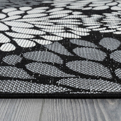 Beverly Rug Outdoor Rug 10x14 Modern Exotic Tropical Leaf Area Rugs for Indoor and Outdoor Patio Deck Porch Garden Water Resistant Washable Outside Carpet (10 x 14 Dark Gray)