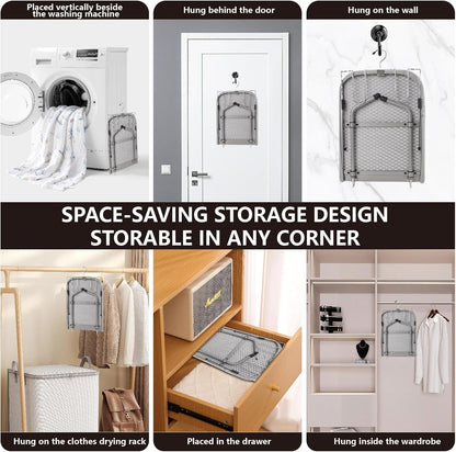 Metal Tabletop Ironing Board with Iron Rest, Portable Ironing Board Small with Heat Resistant Cotton Cover, Mini Iron Board for Small Space and Travel, 32 x 12 Inch (Black)