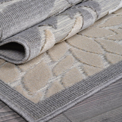 Beverly Rug Outdoor Runner Rug 2x7 Modern Floral Tropical Area Rugs for Indoor and Outdoor Patio Easy to Clean Non Shedding Living Room Porch Garden Washable Outside Carpet (2 x 7 Gray)