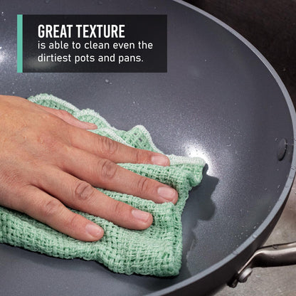 Old Fashion 100% Cotton Dishcloths - Set of 4 Mixed Colors - 2 Mint/2 Natural -11" x 11"