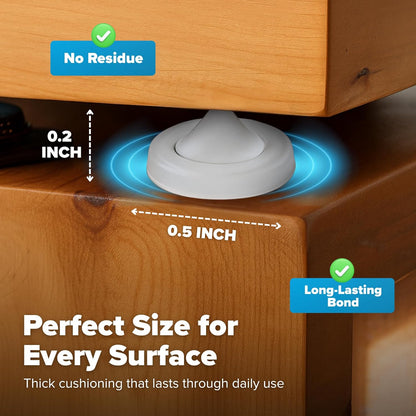 Strongest Home Cabinet Door Bumpers – 200 Pack Clear Rubber Bumpers Self-Adhesive for Cabinets, Drawers & Furniture – Soft Cabinet Stoppers for Quiet Close & Surface Protection – 0.5" x 0.2"