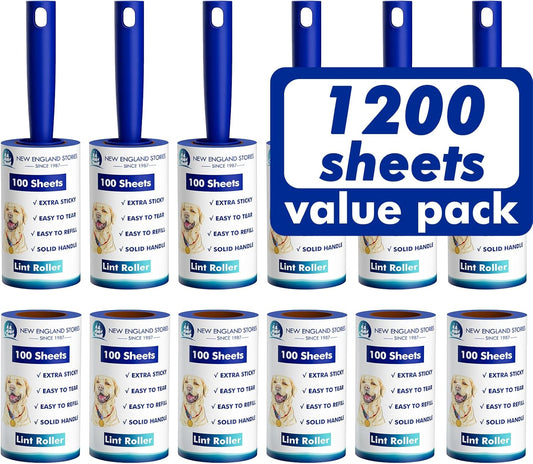 1200 Sheets Lint Roller with 6 Upgraded Handles (6 Rollers + 6 Refill), Mage Value Set Sticky Lint Rollers for Pet Hair, Portable Pet Hair Remover for Clothes, Furniture, Carpet, Dog and Cat