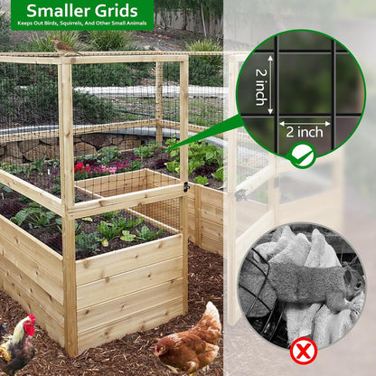 Wire Fence, 24 in(H) X 50 ft(L) PVC Coated Welded Wire Fencing 2" X 2" 16GA Garden Border Vinyl Metal Chicken Wire Fencing Mesh Roll for Yard Vegetable Plant Protection Poultry Netting Black