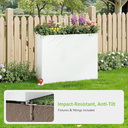 Planter Box Outdoor 38"W x 10.2"D x 30"H- Tall Rectangular Planters for Outdoor Patio/Porch, All-Weather with Anti-dumping Kit, Durable Galvanized Steel, Modern Design for Plants, Flower,Garden