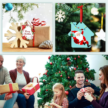 Personalized Christmas Ornaments 2025 Wood Custom Picture Text Hanging Ornament Customized Christmas Tree Decorations Keepsake Gift for Family Couples Xmas Tree Home Decor