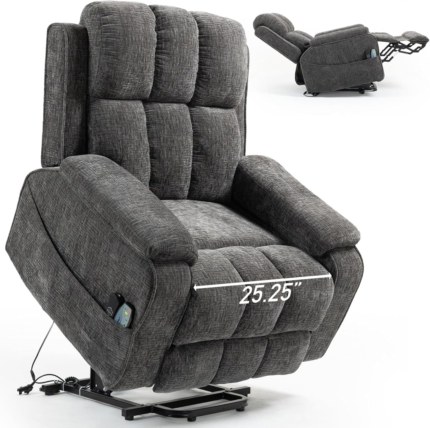 Lazy Boy Recliner Chair, Postoperative Recovery，Retractable 23'' Extra-Long Leg Support Lift Chair Hold up to 400lb，25.5'' Oversized Recliner seat for Big and Tall