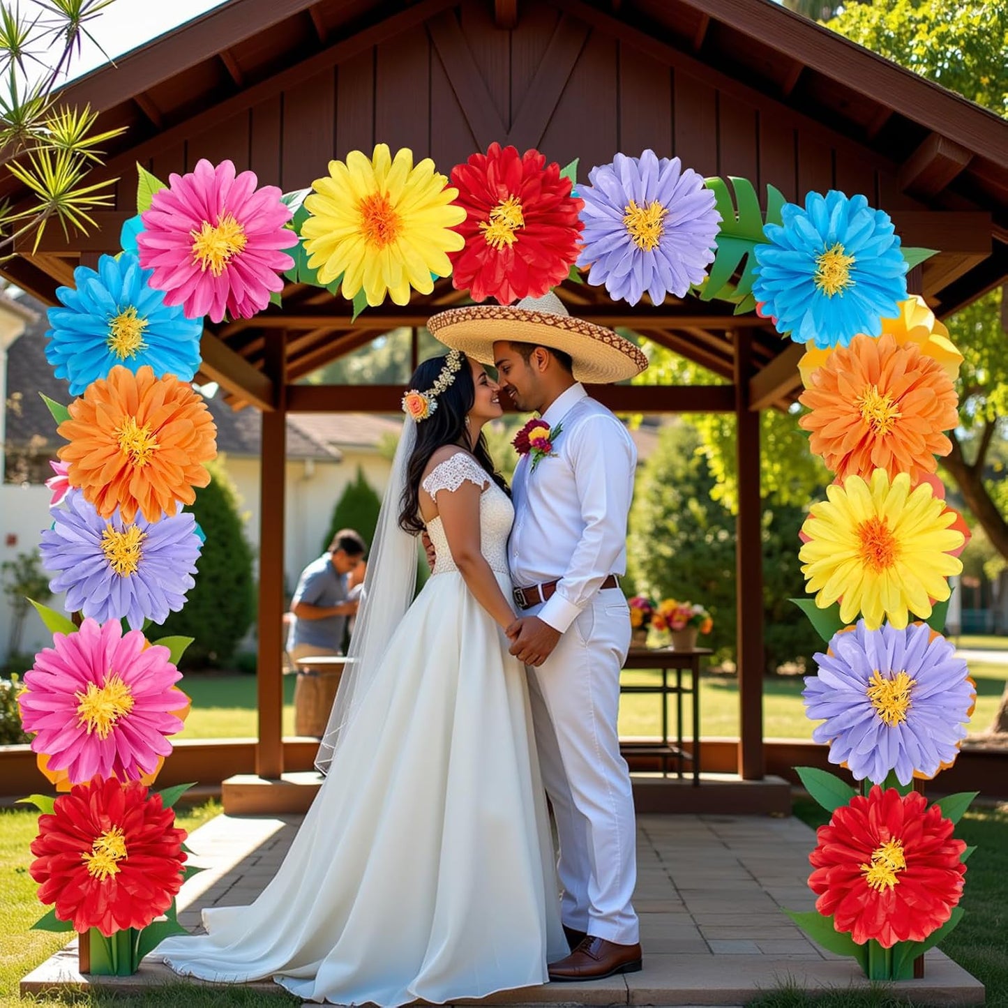 Homarkable 6 Pcs Large Tissue Paper Flowers, 20 Inch Handcrafted Giant Paper Flowers for Mexican Party Summer Wedding Birthday Backdrop Baby Shower Nursery Craft Outdoor Wall Decor