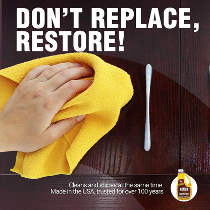 Milsek Furniture Polish and Wood Cleaner with Lemon Oil - Multipurpose Solution for Home Improvement from Hardwood Floors to Kitchen Cabinets - 64 Fl Oz (Pack of 1)