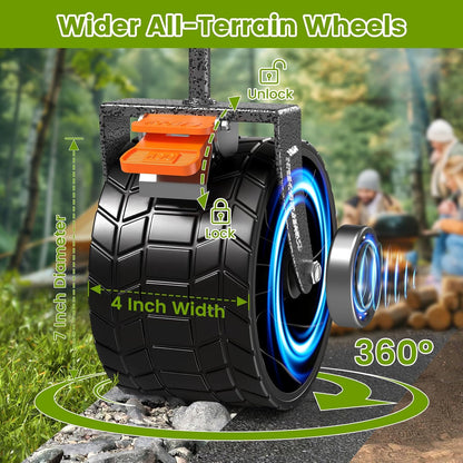 300L Collapsible Wagons Cart with Wheels Foldable, 440lbs Heavy Duty Folding Wagon, Upgraded Effortless Elegance, Foldable Wagon for Sports Beach Grocery Camping, Black & Gray