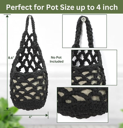 3PK Wall Planters for Indoor Plants, Macrame Plant Hanger | Wall Planter, Plant Hanger, Hanging Planter (3PK, for 4 inch Pot)