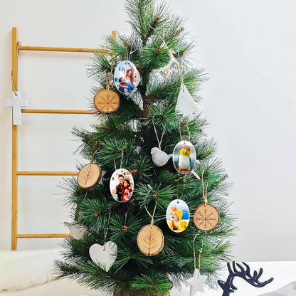 Personalized Christmas Ornaments 2025 Ceramic Custom Picture Text Hanging Ornament Customized Christmas Tree Decorations Keepsake Gift for Family Couples Xmas Tree Home Decor