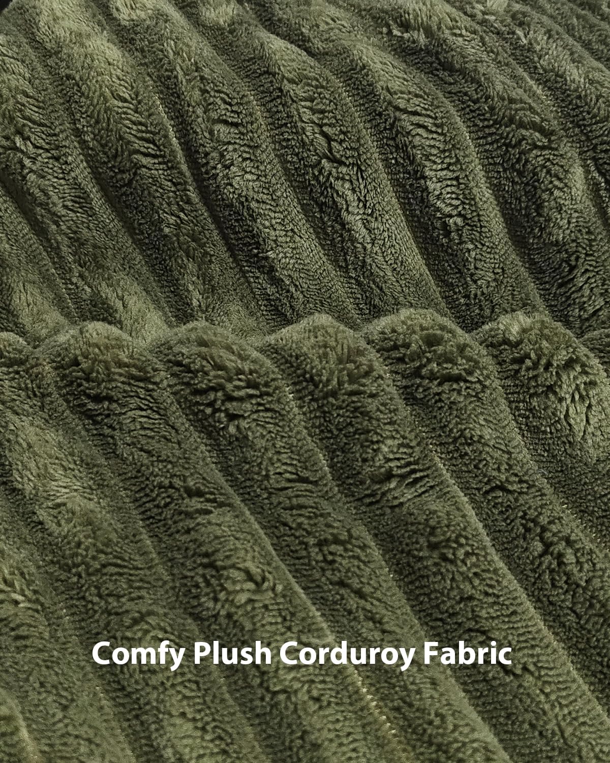 Txtin's Comfy Accent Chair Reading Chair for Bedroom Cozy Wing Arm Living Room Single Sofa Chair with Angle Adjustable Arms Green Corduroy Easy Assembly