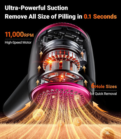 TORRAS Rechargeable Fabric Shaver Electric Lint Remover 3-Speed Remove Fuzz, Pilling for Cashmere, Wool, Clothes, Sweater, Coat, Furniture, Clothes depiller with Replacement Blades