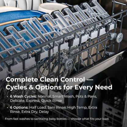 Kenmore 24" Built-in Stainless Steel Tub Dishwasher SmartWash, UltraWash, SmartDry Plus, MoreSpace Adjustable Rack, Energy Star Certified, Fingerprint Resistant