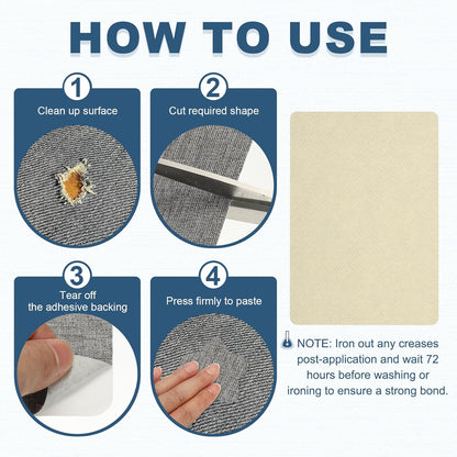 PATIKIL 8x11 Inch Linen Repair Patches, 2Pcs Self-Adhesive Fabric Patch for Sofas Tote Bags Furniture Car Seats Clothes Tents, Beige