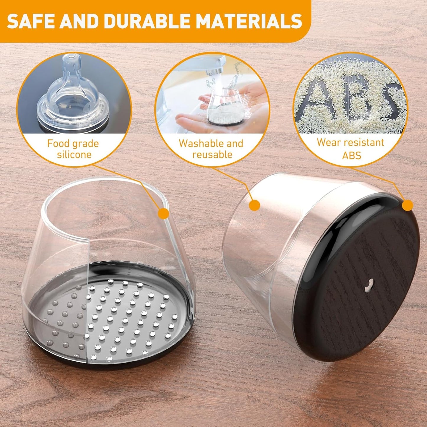 Furniture Sliders,24 PCS Chair Leg Sliders for Carpet, Furniture Movers Sliders, Carpet Chairs Furniture Glides, Floor Protectors, Carpet Moving Sliders Easily Move.(Clear,Fit:1.2-1.6")