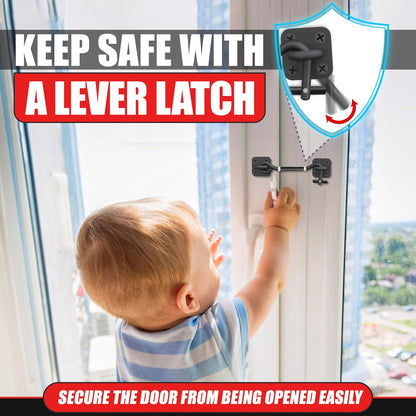 [Upgrade Adjustable] 6”-10” Cabin Hook Eye Latch Gate, Heavy Duty 4 Mounting Points Bracket, Barn Door Lock Latch, Durable Door Swivel Window Hook Lock for Sliding Door, Outdoor, Window, Cabinet