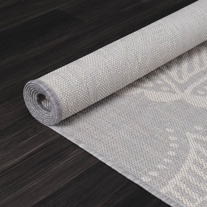 Medallion Outdoor Rug 5x7 Washable Outside Carpet for Indoor Patio Porch Waterproof Easy Cleaning Non Shedding Area Rugs Gray 5 x 7