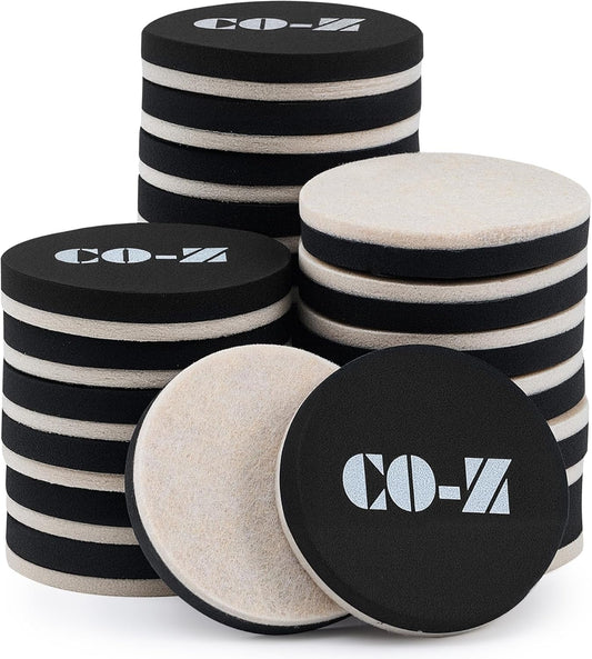 CO-Z 24pcs Felt Furniture Sliders for Hardwood Floors, 2 1/2 in Reusable Furniture Pads, Heavy Furniture Movers Sliders for Hard Surfaces, Thick Moving Pads Floor Protectors for Vinyl Tile Floors