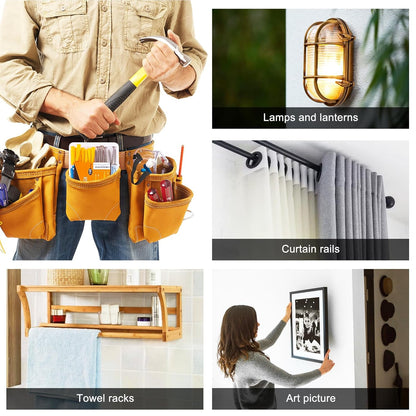 KURUI Wall Anchors Kit for Hanging Wall Art Decor, 160Pcs Drywall Anchors Assortment Kit for Frame Shelf Decorations, Plant Hooks, 135 Screws and 135 Plugs, Picture Hangers for Drywall Concrete Brick