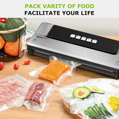 Bonsenkitchen Vacuum Sealer Bags, 11 in x 50 ft Rolls 2 Pack Seal Bags for Food Storage Saver, BPA Free, Commercial Grade Textured Food Roll Bags, Customized Size Bag for Sous Vide Cooking,VB3210