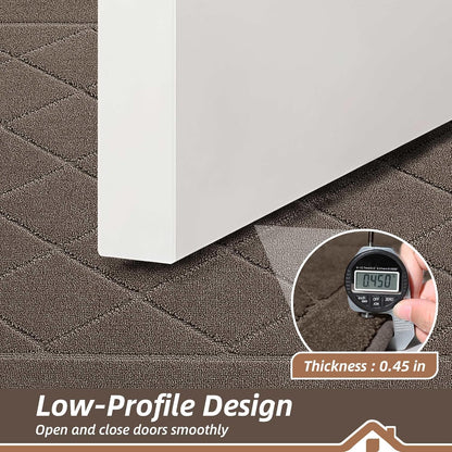 BEQHAUSE Dirt Trapper Door Mat 24" x 36", Doormat Non-Slip Entryway Rugs Washable, Dog Door Mat Stain Resistant and Absorbent Welcome Floor Mat for Front Back Door, Muddy Wet Shoes & Paws, Light Brown