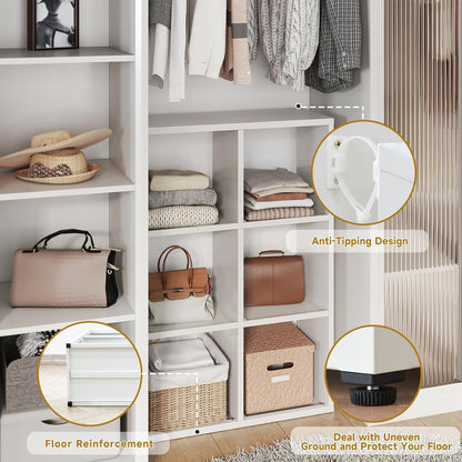 4 Cube Book Shelf - High-Strength Steel Cube Storage Organizer with Open Display Shelves for Living Room