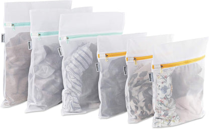 Mesh Laundry Bag for Delicates, Wash Bag for Underwear and Lingerie, Makeup Organizer Bag (3 Medium, 3 Small)