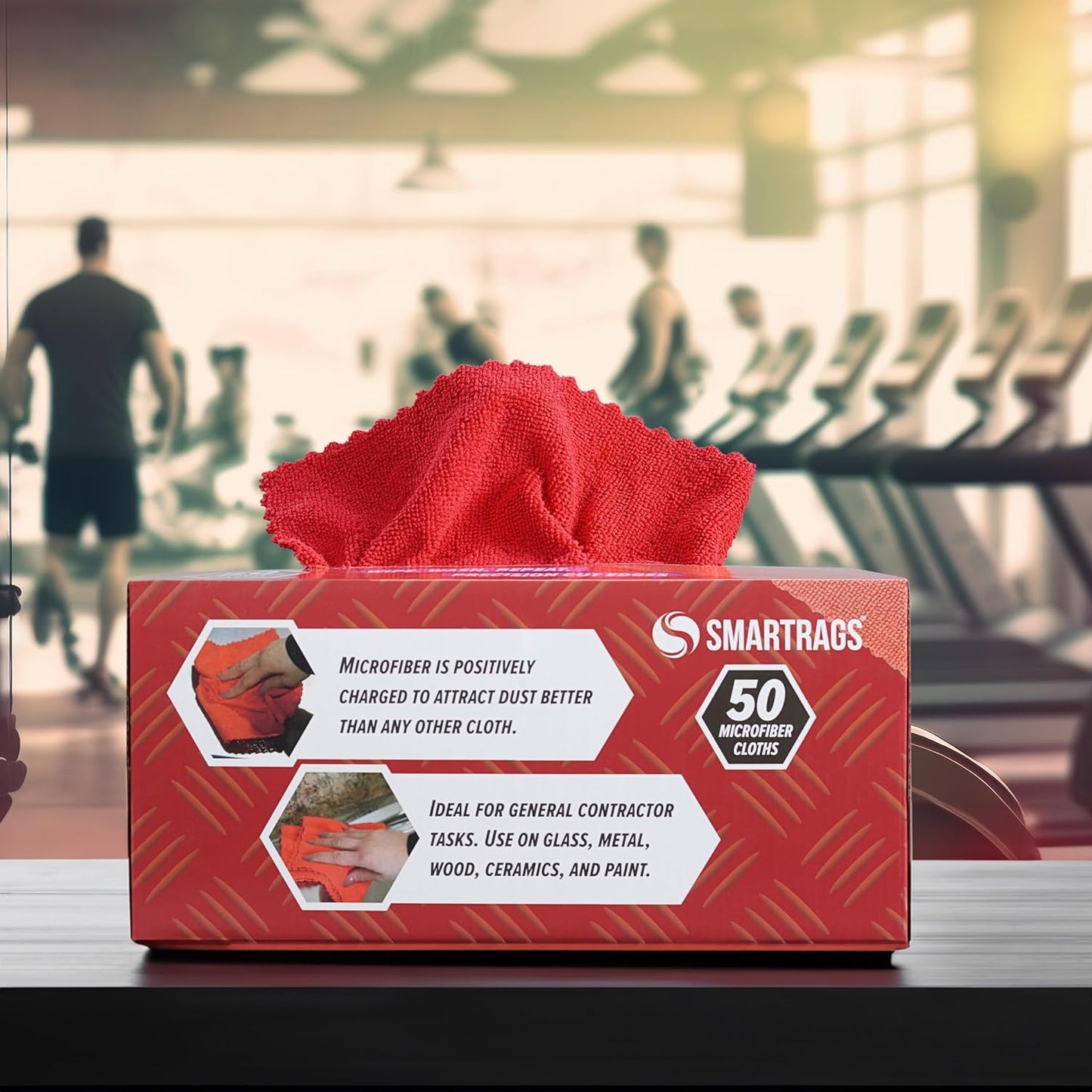 Arkwright Smart Rags in Box - (Bulk Case of 400) Lint Free Microfiber Cleaning Cloth, Scratch & Streak-Free, Dispensable Wash Towels for Cars, Window Glass, and Auto Shop, 12 x 12 in, Red