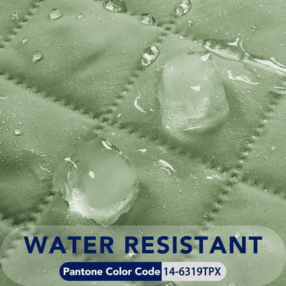 PureFit Reversible Quilted Sofa Cover, Water Resistant Slipcover Furniture Protector, Washable Couch Cover with Non Slip and Elastic Straps for Kids, Dogs, Pets (4 Seater Sofa, Sage Green/Ivory)