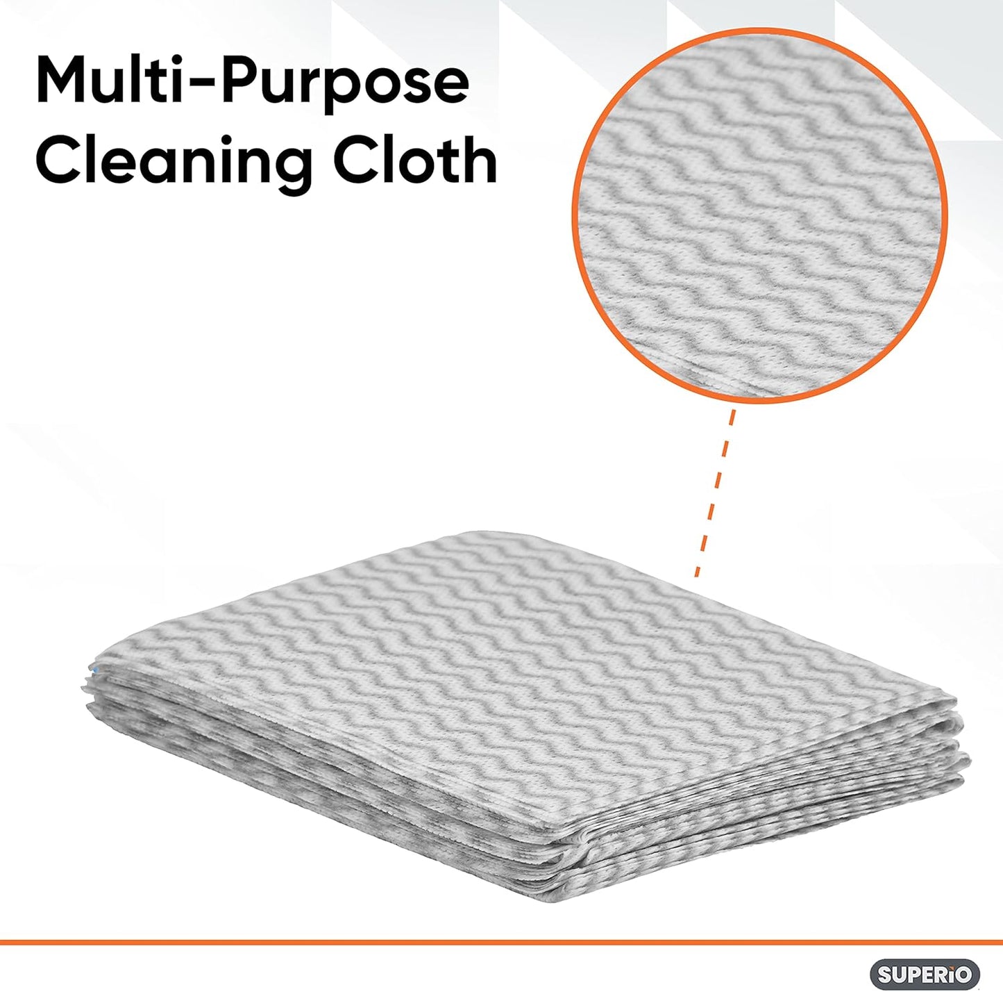 Superio Handy Wipes For Kitchen Multi-Purpose Heavy-Duty Reusable Cleaning cloth for house, Bathroom, and office. Disposable Dish Towel (15 Grey)