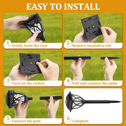 GIGALUMI Solar Lights Outdoor Waterproof, 6 Pack LED Solar Garden Lights, Outdoor Decorations, Garden Decor for Yard, Patio, Landscape, Planter, Walkway (Warm White)