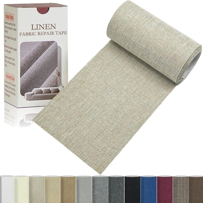 Linen Repair Tape 4x70 Inch Self-Adhesive Couch Patch Repair Fabric Patch for Furniture,Sofas,Cushion,Chairs,Bags,Linen Goods(Oatmeal)