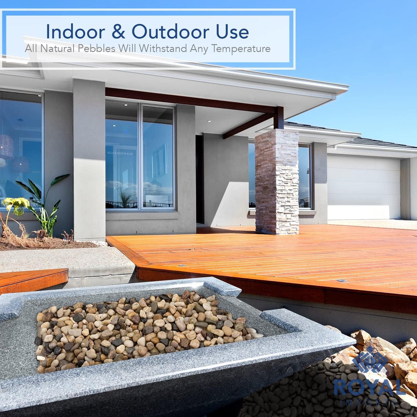 Royal Imports 2LBS River Rocks Decorative Ornamental Pebbles, Garden Landscaping Stones, Gravel Filler for Plants, Vases, Succulents, Home Decor, Aquariums, Crafting, Animal Habitat - Small Natural